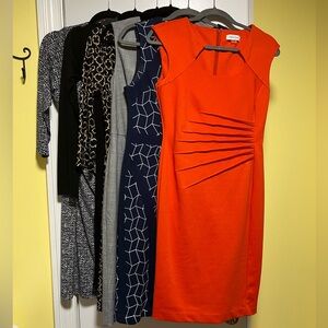 Lot of 6 business style midi dresses in mint condition!